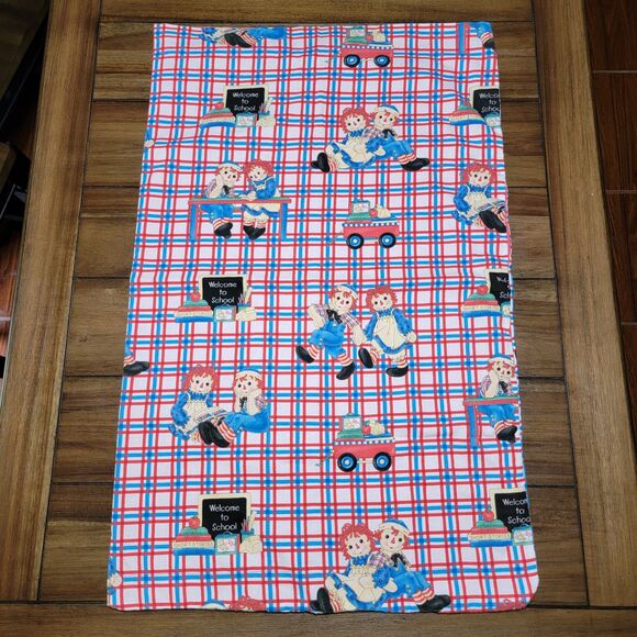 Raggedy Ann & Andy Reversable Handmade Pillow Case - 21" X 33" - Picture 3 of 7